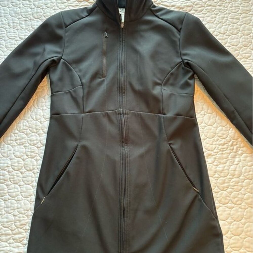 COLUMBIA Soft Shell 3/4-length Jacket Coat Black Sz Small